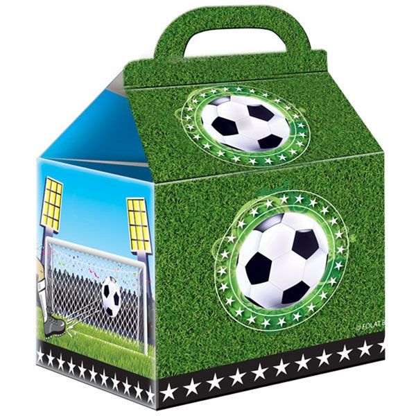 Fußball Geschenkboxen 4er Pack 14cm, Falttaschen, bedruckte Pappe von Folat