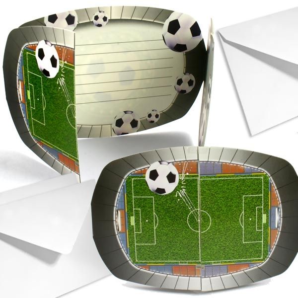Fußball-Stadion Einladungen im 8er Pack für Fußballparty +Umschläge Fußball-Stadion Einladungen im 8er Pack für Fußballparty +Umschläge von Folat
