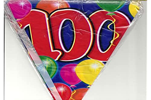 Girlande Zahl 100 Geburtstag Jubiläum Wimpelkette, 10 m von Folat