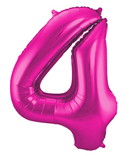 Folat 631945 - Folienballon Zahl 4 - magenta - ca. 86 cm von Folat