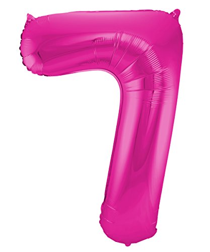 Folat 631976 - Folienballon Zahl 7 - magenta - ca. 86 cm von Folat