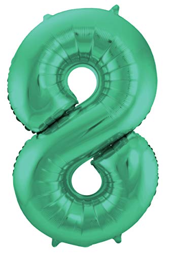 Grüner Metallic Matt Folienballon Zahl 8-86 cm von Folat