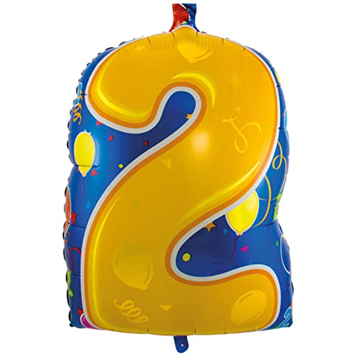 Heliumballon 2. Geburtstag, Nummer 2, 60782, Meerkleurig von Folat