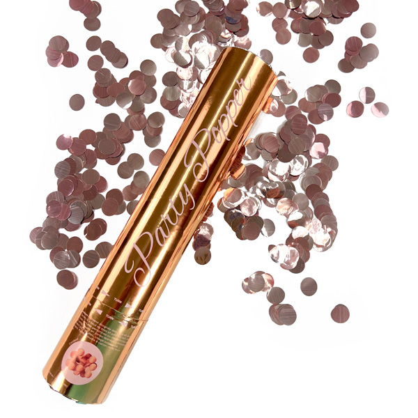 Konfettikanone, rosegold, 28cm