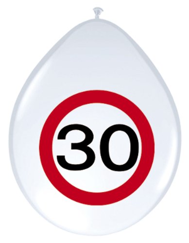 Luftballons Zahl 30 Geburtstag zweifarbig, 8 Stk. Luftballons Zahl 30 Geburtstag zweifarbig, 8 Stk. von Folat