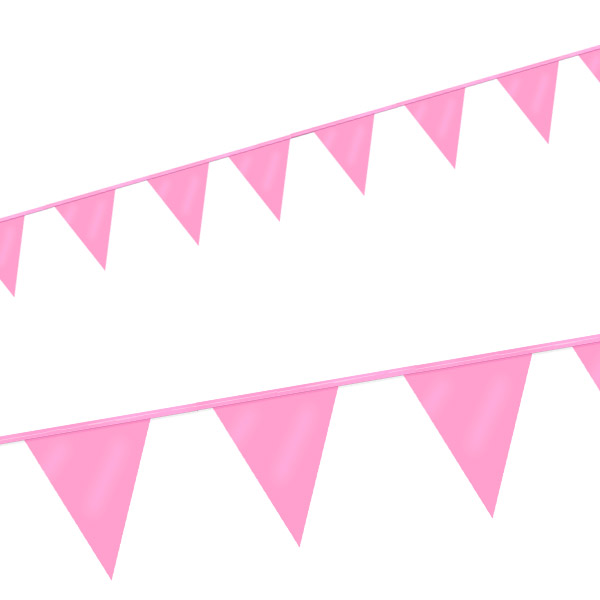 Mini Wimpelkette in Rosa mit 12&nbsp;Partywimpeln aus Folie, 3m von Folat