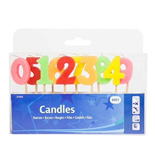 NEU Mini-Kerzen Zahlen mit Glitter 0-9, bunt NEU Mini-Kerzen Zahlen mit Glitter 0-9, bunt von Folat