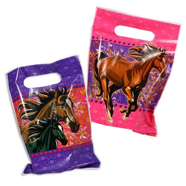 Pferde-Mitgebseltüten im 8er Pack mit rassigem Pferdemotiv, aus Folie von Folat