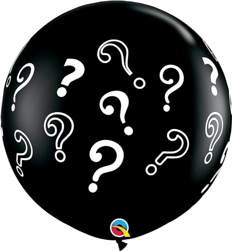 Qualatex 43400 Runde Fragezeichen Latexballon Onyx Schwarz 3 Fuß 2 Stück von Folat