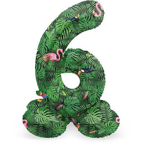 Folat 64736 Luftballon Geburtstag Stehender Ziffer 6 Jungle Vibe Grün 41 cm-Decoration Geburtstagdeko, Ballon Zahl, Kein Helium erforderlich Folat 64736 Luftballon Geburtstag Stehender Ziffer 6 Jungle Vibe Grün 41 cm-Decoration Geburtstagdeko, Ballon Zahl, Kein Helium erforderlich von Folat