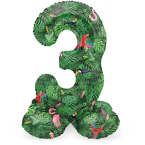 Folat 63943 Luftballon Geburtstag Stehender Ziffer 3 Jungle Vibe Grün 72 cm-Decoration Geburtstagdeko, Ballon Zahl, Kein Helium erforderlich Folat 63943 Luftballon Geburtstag Stehender Ziffer 3 Jungle Vibe Grün 72 cm-Decoration Geburtstagdeko, Ballon Zahl, Kein Helium erforderlich von Folat
