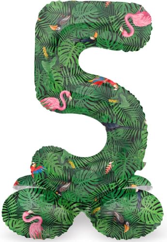 Folat 63945 Luftballon Geburtstag Stehender Ziffer 5 Jungle Vibe Grün 72 cm-Decoration Geburtstagdeko, Ballon Zahl, Kein Helium erforderlich Folat 63945 Luftballon Geburtstag Stehender Ziffer 5 Jungle Vibe Grün 72 cm-Decoration Geburtstagdeko, Ballon Zahl, Kein Helium erforderlich von Folat