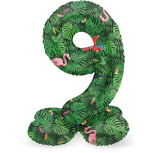 Folat 63949 Luftballon Geburtstag Stehender Ziffer Zahl 9 Jungle Vibe Grün 72 cm - Decoration Geburtstagdeko, Ballon Zahl, Kein Helium erforderlich Folat 63949 Luftballon Geburtstag Stehender Ziffer Zahl 9 Jungle Vibe Grün 72 cm - Decoration Geburtstagdeko, Ballon Zahl, Kein Helium erforderlich von Folat