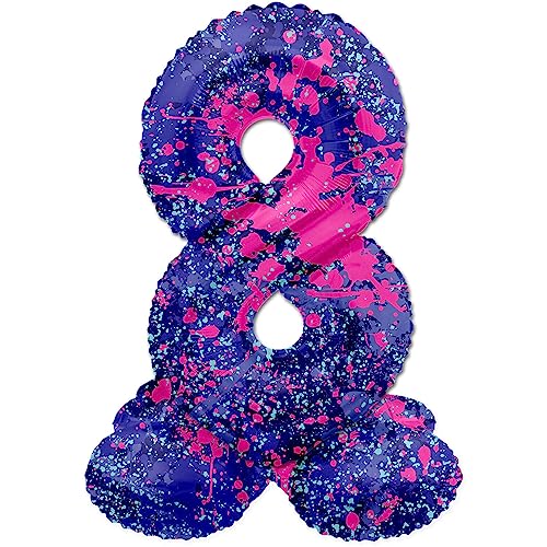 Folat 63928 Luftballon Geburtstag Stehender Ziffer 8 Paint Splash Lila Weltraum 72 cm-Decoration Geburtstagdeko, Ballon Zahl, Kein Helium erforderlich, Bunt Folat 63928 Luftballon Geburtstag Stehender Ziffer 8 Paint Splash Lila Weltraum 72 cm-Decoration Geburtstagdeko, Ballon Zahl, Kein Helium erforderlich, Bunt von Folat