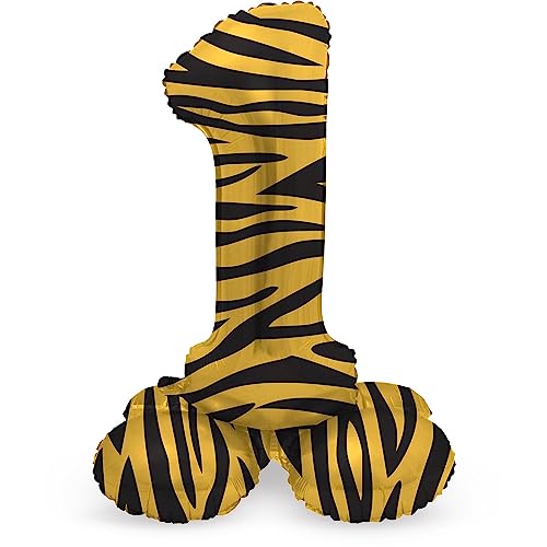 Folat 64751 Luftballon Geburtstag Stehender Ziffer 1 Tiger Chic Löwe Braun Schwarz 41 cm-Decoration Geburtstagdeko, Ballon Zahl, Kein Helium erforderlich, Colourful Folat 64751 Luftballon Geburtstag Stehender Ziffer 1 Tiger Chic Löwe Braun Schwarz 41 cm-Decoration Geburtstagdeko, Ballon Zahl, Kein Helium erforderlich, Colourful von Folat