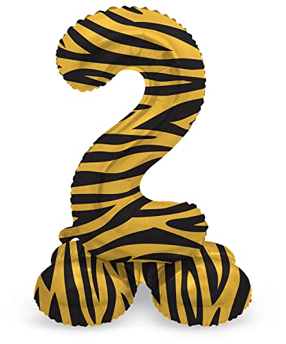Folat 64752 Luftballon Geburtstag Stehender Ziffer 2 Tiger Chic Löwe Braun Schwarz 41 cm-Decoration Geburtstagdeko, Ballon Zahl, Kein Helium erforderlich, Colourful Folat 64752 Luftballon Geburtstag Stehender Ziffer 2 Tiger Chic Löwe Braun Schwarz 41 cm-Decoration Geburtstagdeko, Ballon Zahl, Kein Helium erforderlich, Colourful von Folat