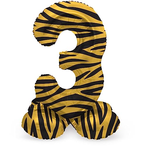 Folat 64753 Luftballon Geburtstag Stehender Ziffer 3 Tiger Chic Löwe Braun Schwarz 41 cm-Decoration Geburtstagdeko, Ballon Zahl, Kein Helium erforderlich, Colourful Folat 64753 Luftballon Geburtstag Stehender Ziffer 3 Tiger Chic Löwe Braun Schwarz 41 cm-Decoration Geburtstagdeko, Ballon Zahl, Kein Helium erforderlich, Colourful von Folat