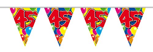 Wimpelkette Girlande 10m Luftballons Zahl 45 Wimpelkette Girlande 10m Luftballons Zahl 45 von Folat