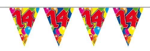 Wimpelkette Luftballons Zahl 14 Jahre, 10m Wimpelkette Luftballons Zahl 14 Jahre, 10m von Folat