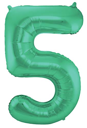 Grüner Metallic Matt Folienballon Zahl 5-86 cm Grüner Metallic Matt Folienballon Zahl 5-86 cm von Folat