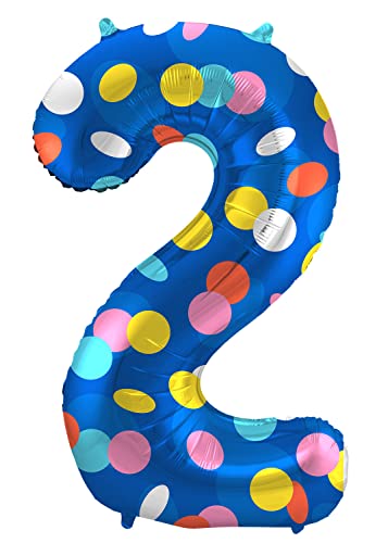 Folat 64182 Luftballon Geburtstag Ziffer 2 Colorful Dots Blau mit farbigen Punkten 86 cm-Helium Decoration Geburtstagdeko, Ballon Zahl, Colourful, cm Folat 64182 Luftballon Geburtstag Ziffer 2 Colorful Dots Blau mit farbigen Punkten 86 cm-Helium Decoration Geburtstagdeko, Ballon Zahl, Colourful, cm von Folat