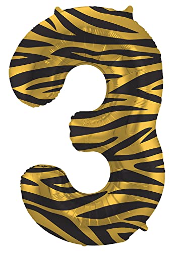 Folat 64163 Luftballon Geburtstag Ziffer Zahl 3 Tiger Chic Löwe Braun Schwarz 86 cm - Helium Ballon Decoration Geburtstagdeko, Ballon Zahl Folat 64163 Luftballon Geburtstag Ziffer Zahl 3 Tiger Chic Löwe Braun Schwarz 86 cm - Helium Ballon Decoration Geburtstagdeko, Ballon Zahl von Folat