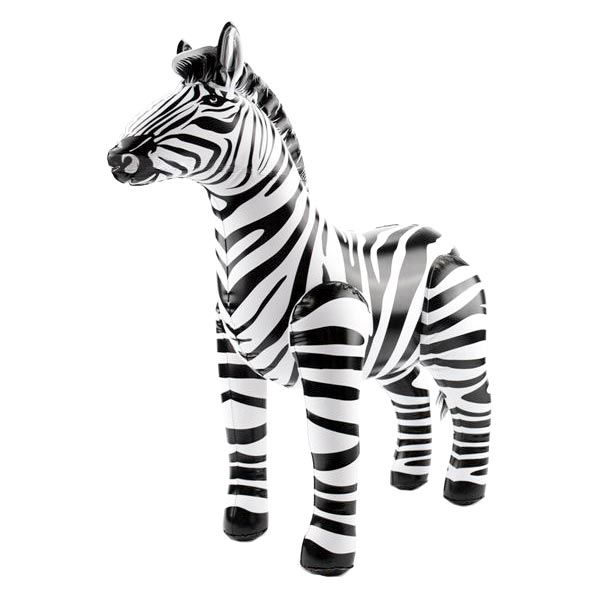 Zebra - aufblasbares Dekotier, 60cm für Mottoparty Dschungel/Safari von Folat