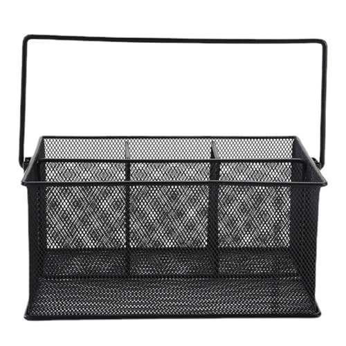 Folceretsc Besteck-Aufbewahrungskorb, Schwarzer Korb, Metallkorb mit 4 Fächern, Besteckhalter Aus Netzstoff, Organizer, Perfekt für Zuhause, Küche, Camping Folceretsc Besteck-Aufbewahrungskorb, Schwarzer Korb, Metallkorb mit 4 Fächern, Besteckhalter Aus Netzstoff, Organizer, Perfekt für Zuhause, Küche, Camping von Folceretsc