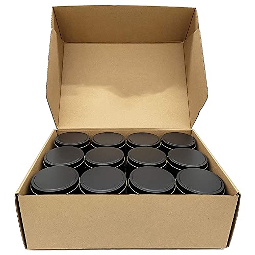 Folceretsc Kerzen Dosen, 24 StüCk, 4 Unzen Metall Kerzen BehäLter zum Herstellen Von Kerzen, Kunst, Trocken Lagerung,Schwarz Folceretsc Kerzen Dosen, 24 StüCk, 4 Unzen Metall Kerzen BehäLter zum Herstellen Von Kerzen, Kunst, Trocken Lagerung,Schwarz von Folceretsc