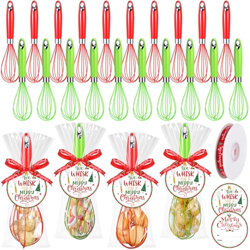 FoldTier 24 Weihnachts-Schneebesen, 25,4 cm, Weihnachtsschneebesen, Silikon, Grußkarten, Bänder, Plastiktüten für Weihnachten, Nachbarn, Familie, Freunde, Backbegeisterte, Kochzubehör FoldTier 24 Weihnachts-Schneebesen, 25,4 cm, Weihnachtsschneebesen, Silikon, Grußkarten, Bänder, Plastiktüten für Weihnachten, Nachbarn, Familie, Freunde, Backbegeisterte, Kochzubehör von FoldTier
