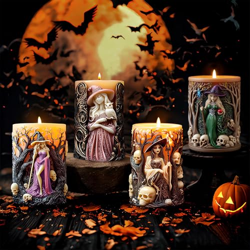 FoldTier Hexen-Säulenkerzenformen für Kerzenherstellung, Halloween-Silikon-Epoxidharz-Gussformen für selbstgemachte Aromatherapie, Kerzen, Wachsseife, Harz-Bastelgeschenke, Halloween-Heimdekorationen FoldTier Hexen-Säulenkerzenformen für Kerzenherstellung, Halloween-Silikon-Epoxidharz-Gussformen für selbstgemachte Aromatherapie, Kerzen, Wachsseife, Harz-Bastelgeschenke, Halloween-Heimdekorationen von FoldTier