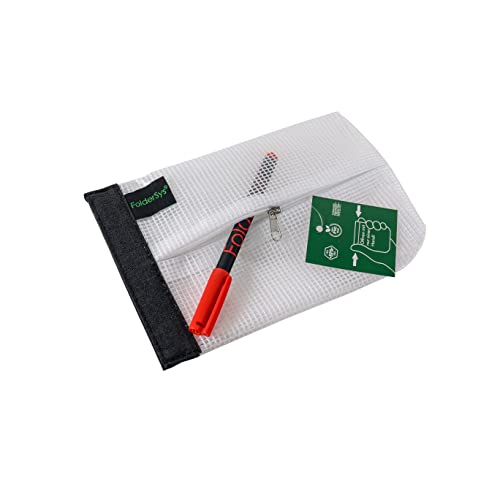 1x FolderSys SnapBag, Aufbewahrungstasche für ca. Format A6 (200x130 mm) PVC-frei, mit Klemmverschluss und Reißverschlussfach 40621-30 von FolderSys
