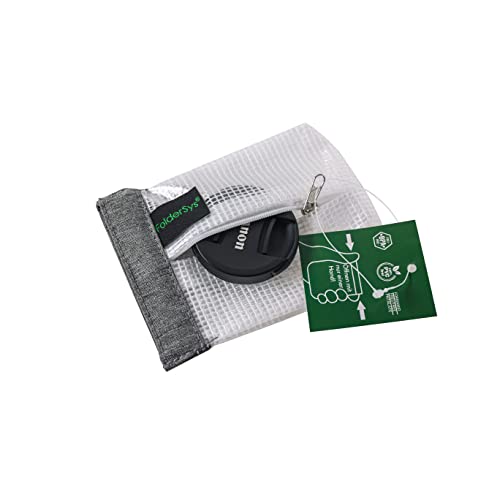 1x FolderSys SnapBag, Aufbewahrungstasche für ca. Format A7 (130x95 mm) PVC-frei, mit Klemmverschluss und Reißverschlussfach 40622-37 von FolderSys