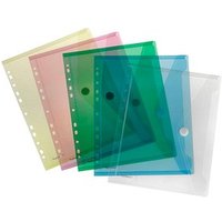 10 FolderSys Dokumententaschen farbsortiert (je 2x blau, grün, gelb, rot und transparent) genarbt von FolderSys