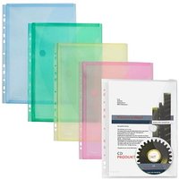 10 FolderSys Dokumententaschen   farbsortiert (je 2x blau, grün, gelb, rot und transparent) genarbt von FolderSys