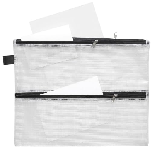 4 Kammer Kleine Gegenstände Tasche A4/A6 PVC Reißverschluss schwarz von FolderSys