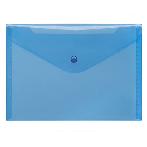 Aushangbeutel, Aufhängetasche, A5 quer, Folienstärke 0.2mm, blau glänzend von FolderSys