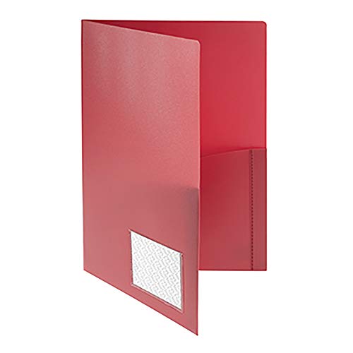 Broschüren-Mappe PP A4, Standard, runde Taschen, rot von FolderSys