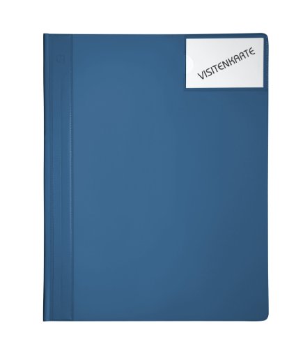 Dauer-Schnellhefter mit weissen Heftzungen, Taschen vorn+innen, A4, blau von FolderSys