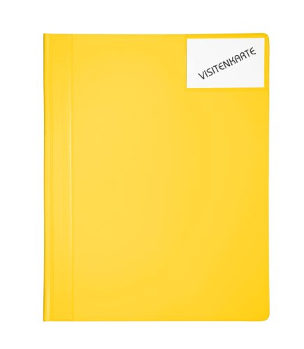 Dauer-Schnellhefter mit weissen Heftzungen, Taschen vorn+innen, A4, gelb von FolderSys