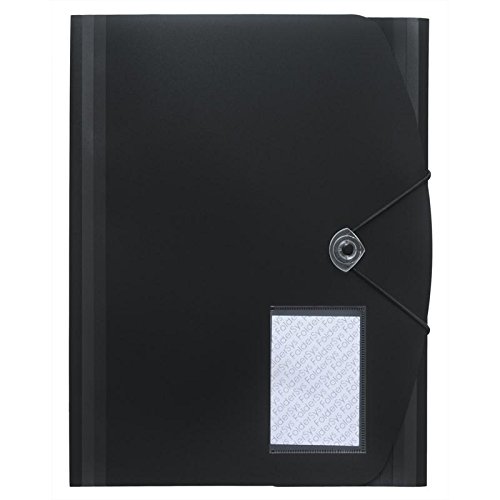 Eckspanner-Sammelmappe, A4, 3 elastische Klappen, Gummizug-Verschluss, PP schwarz, 10 Stück von FolderSys