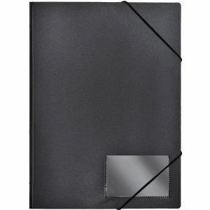 FolderSys 10 x Eckspannmappe A4 PP vollfarbig schwarz von FolderSys
