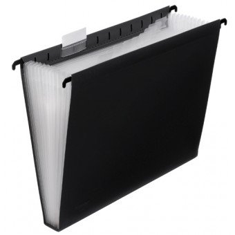 FolderSys 12er Hänge-Fächertasche A4, mit Taben, schwarz, VE 1 Stück, 7004130 von FolderSys