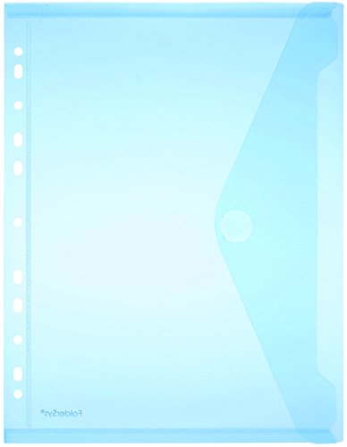 FolderSys Sichttasche A4, Klappe, Lochrand, transparent blau PG/20Stück von FolderSys