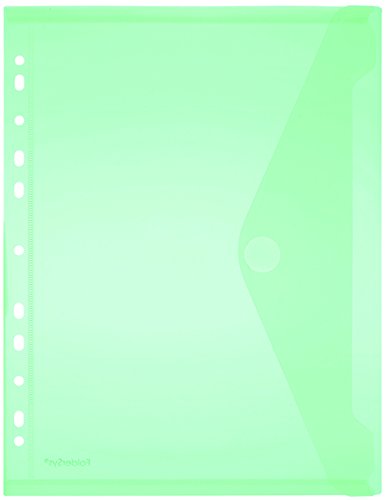 FolderSys Sichttasche A4, Klappe, Lochrand, transparent grün PG/20Stück von FolderSys