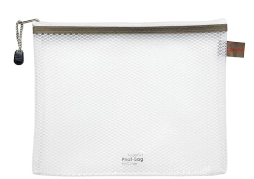 PVC-freier Reißverschluß-Beutel A5 transparent/taupe, weißer Reiß- PVC-freier Reißverschluß-Beutel A5 transparent/taupe, weißer Reiß- von FolderSys