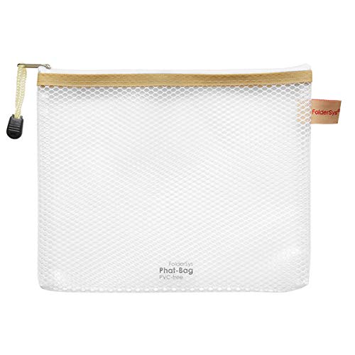 PVC-freier Reißverschluß-Beutel B6 transparent/beige, weißer Reiß- PVC-freier Reißverschluß-Beutel B6 transparent/beige, weißer Reiß- von FolderSys