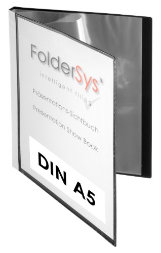Präsentation Display Book A5 40 Hüllen PP schwarz von FolderSys