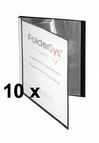 Präsentations-Sichtbuch A4, 20 Hüllen, schwarz, 10er-Sparpack von FolderSys