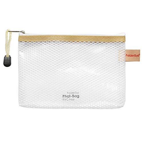 Reißverschluss-Beutel "Phat-Bag", A6, 183mm breit, transpartent/beige Reißverschluss-Beutel "Phat-Bag", A6, 183mm breit, transpartent/beige von FolderSys